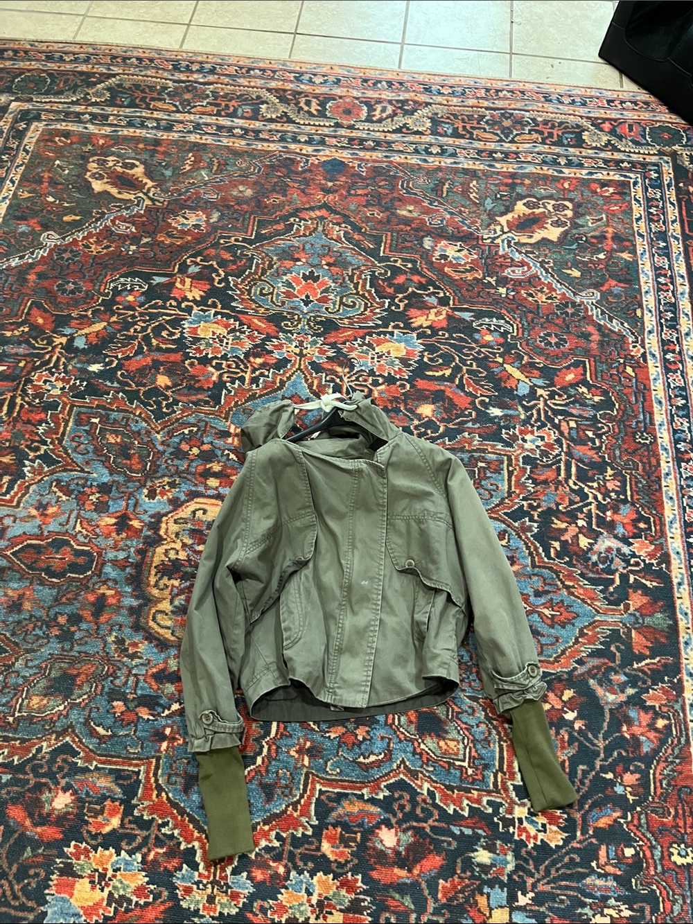Kids Olive Green Hooded Jacket